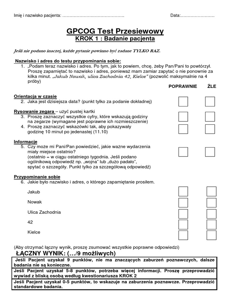 Polish Gpcog (2) | PDF