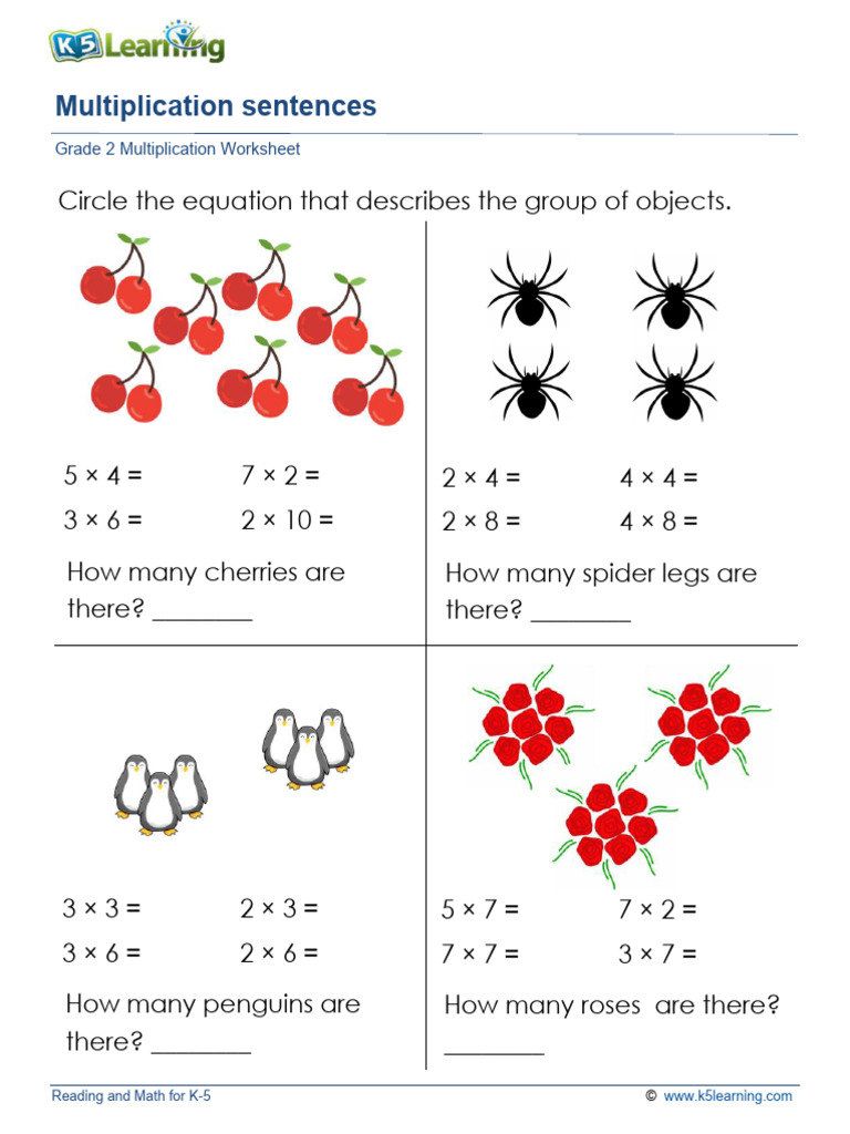 Grade 2 Multiplication Sentences b | PDF