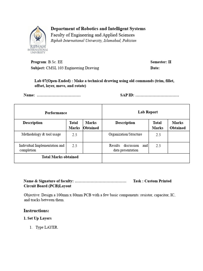 Lab 07 Engineering Drawing_EE1 | PDF | Printed Circuit Board ...