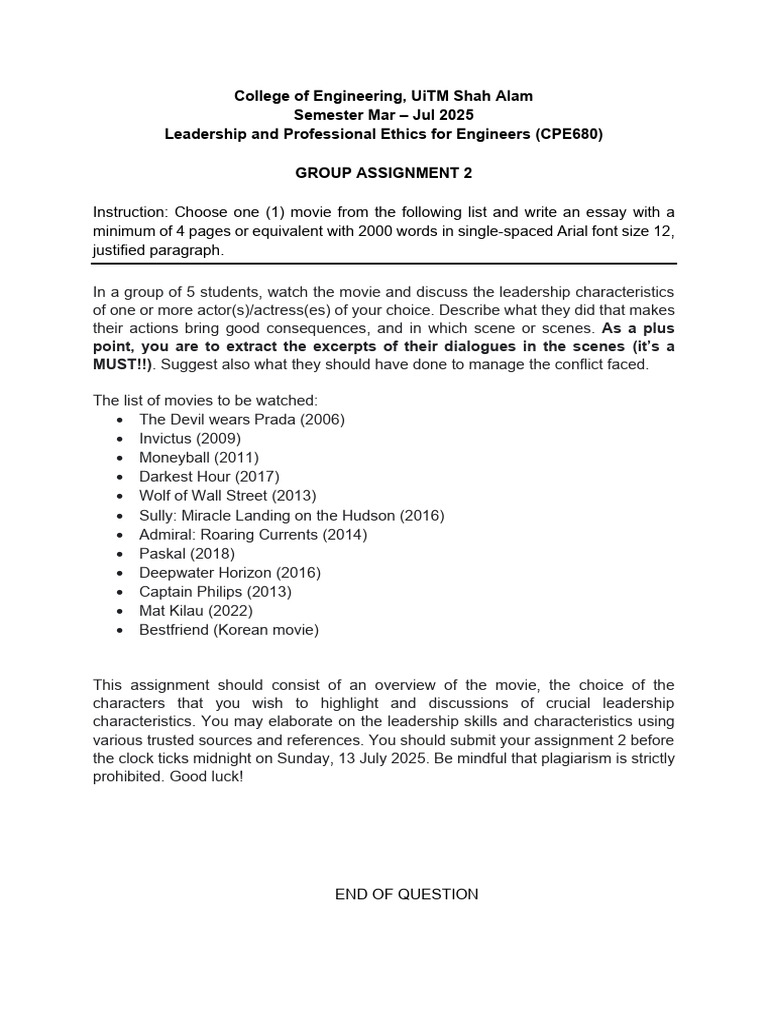 Assignment 2-Leadership 20252[1] | PDF