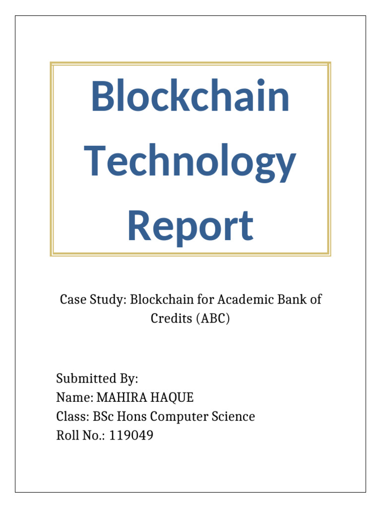 Blockchain Report | PDF