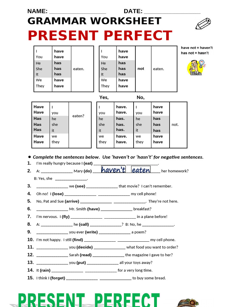 HANDOUT-PRESENT-PERFECT-CƠ-BẢN | PDF