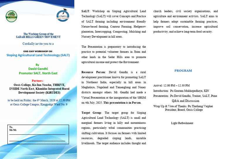 Salt Invitation | PDF | Agriculture | Natural Resource Management