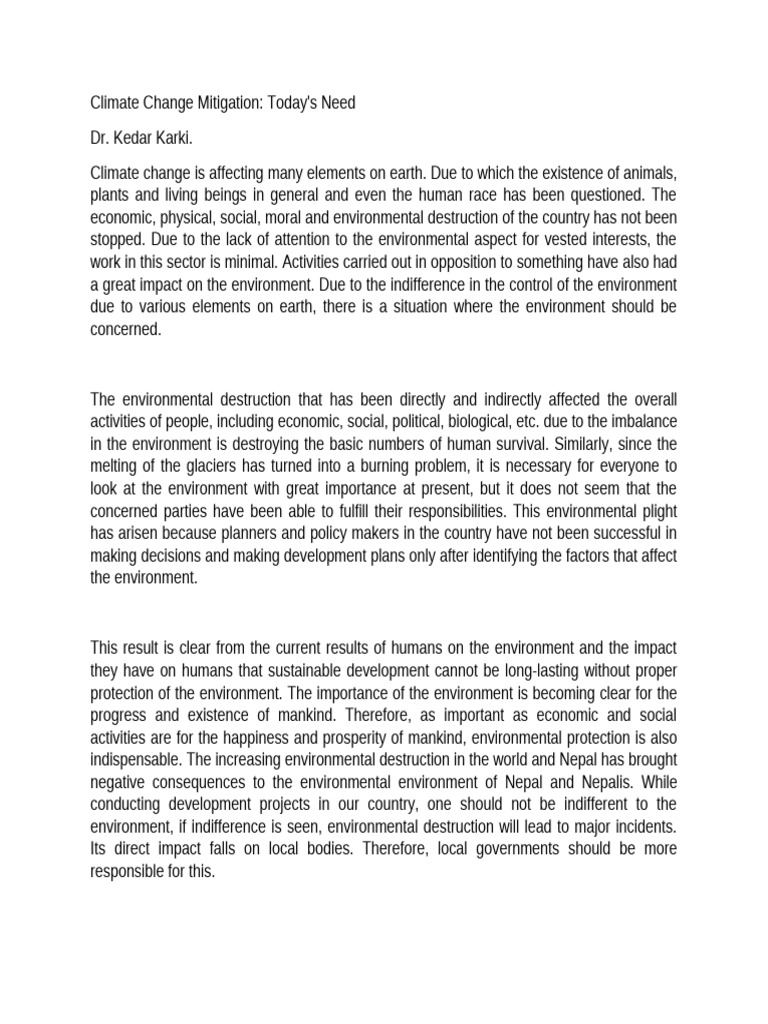 Climate Change Mitigation | PDF | Climate Change | Greenhouse Gas