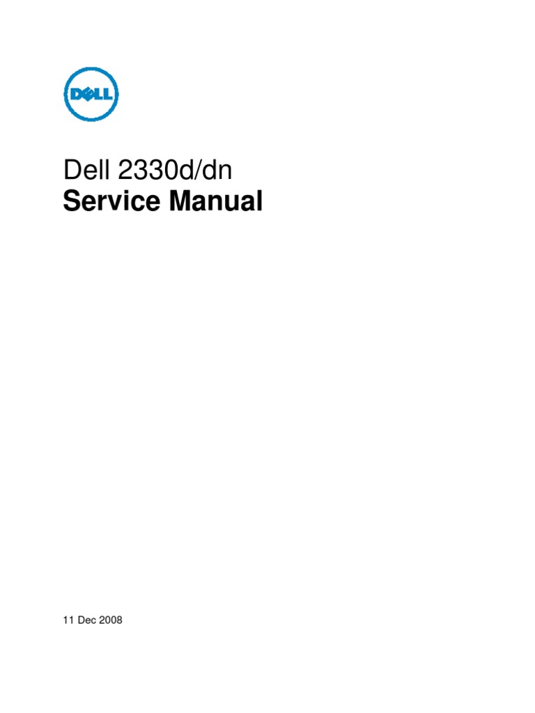Dell 2330dn Service Manual PDF Paper Menu