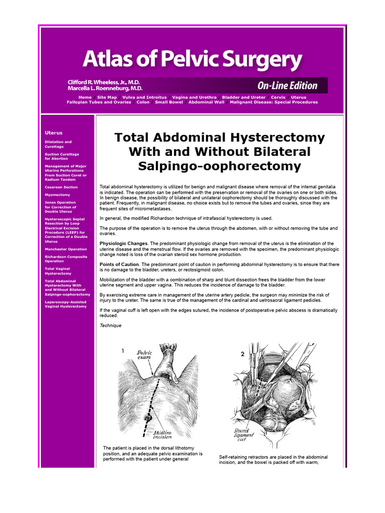 Total Abdominal Hysterectomy With and Without Bilateral Salpingo ...