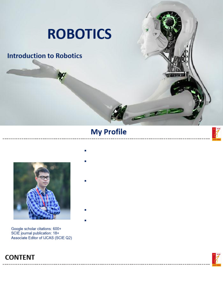 ME3209_Topic 1_Introduction to Robotics | PDF | Robot | Robotics