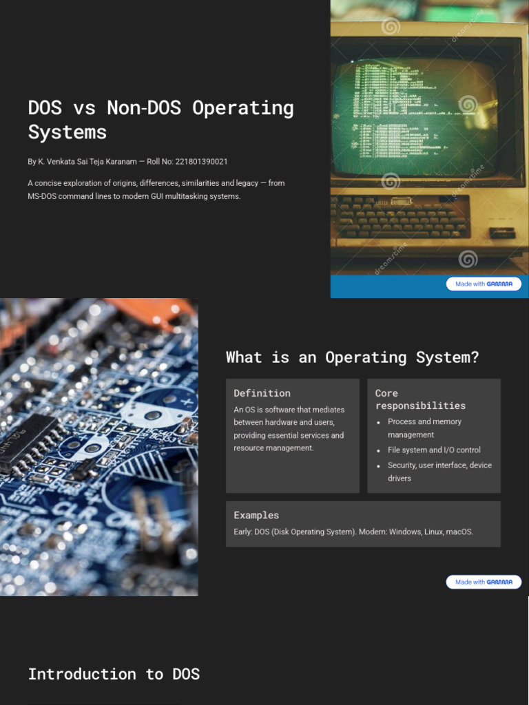 DOS vs NonDOS Operating Systems | PDF | Operating System | Dos