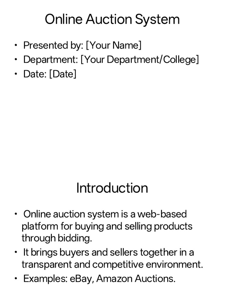 Online_Auction_System_Presentation | PDF