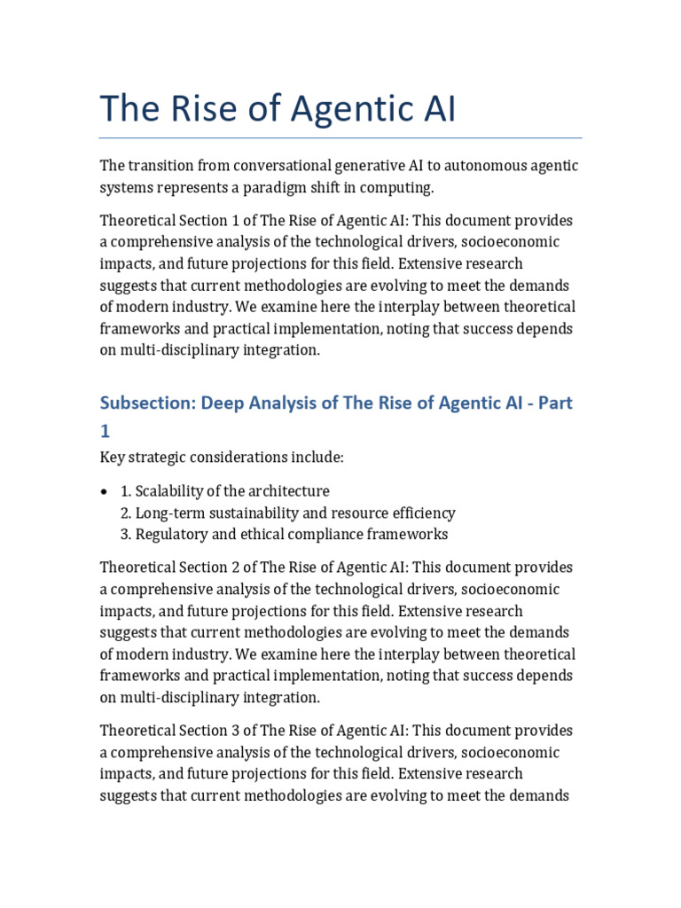 The Rise of Agentic AI | PDF | Artificial Intelligence | Intelligence ...
