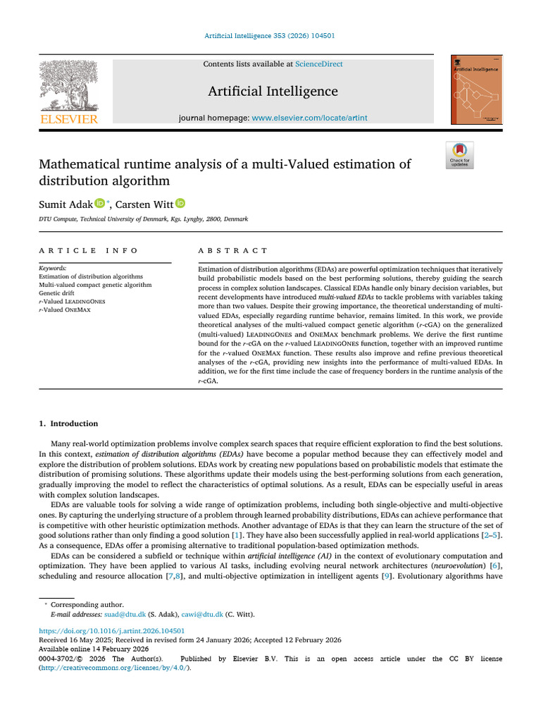 Mathematical Runtime Analysis of A Multi-Valued Estimation of ...