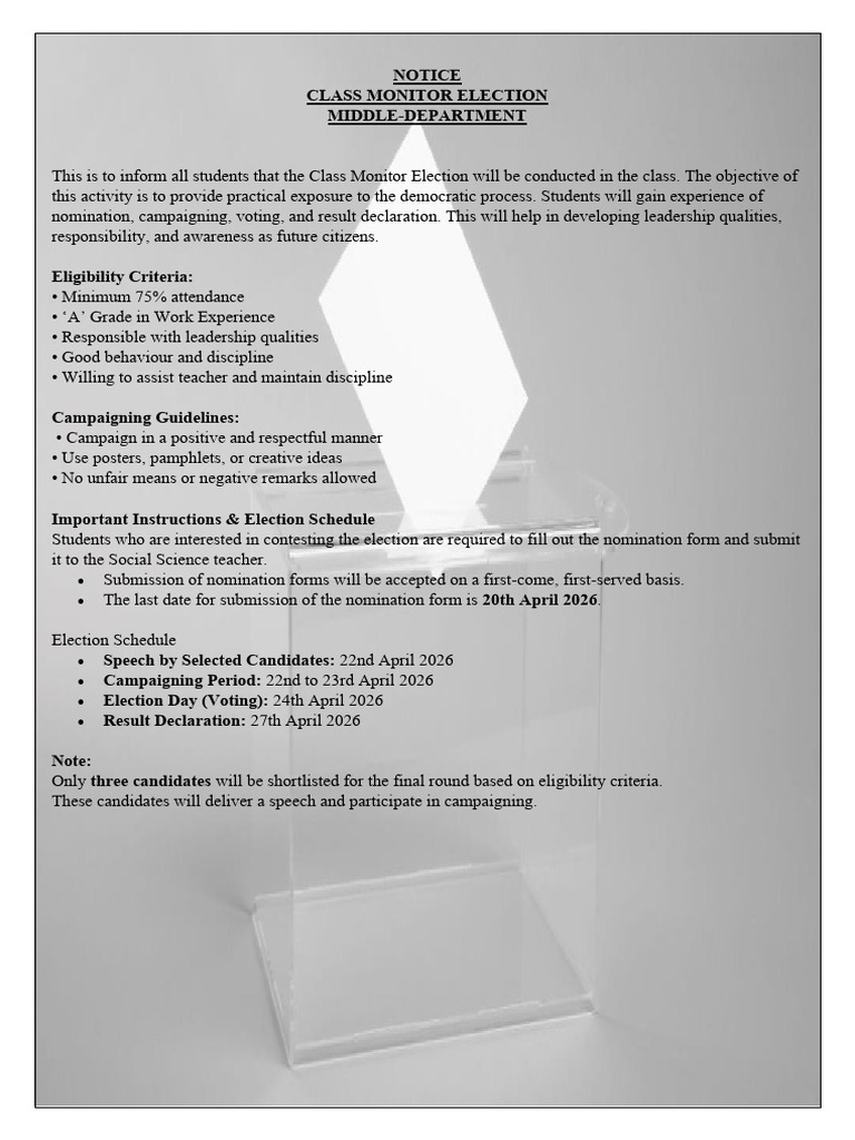 Election Notice | PDF | Elections