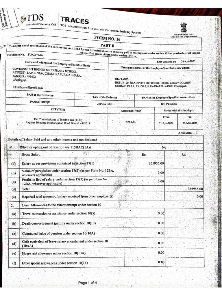 Form 16 ria | PDF