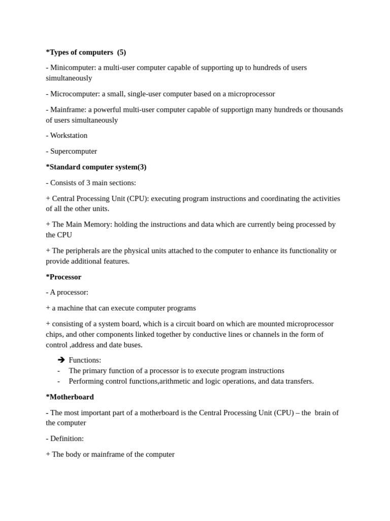 Types of Computers | PDF | Central Processing Unit | Peripheral