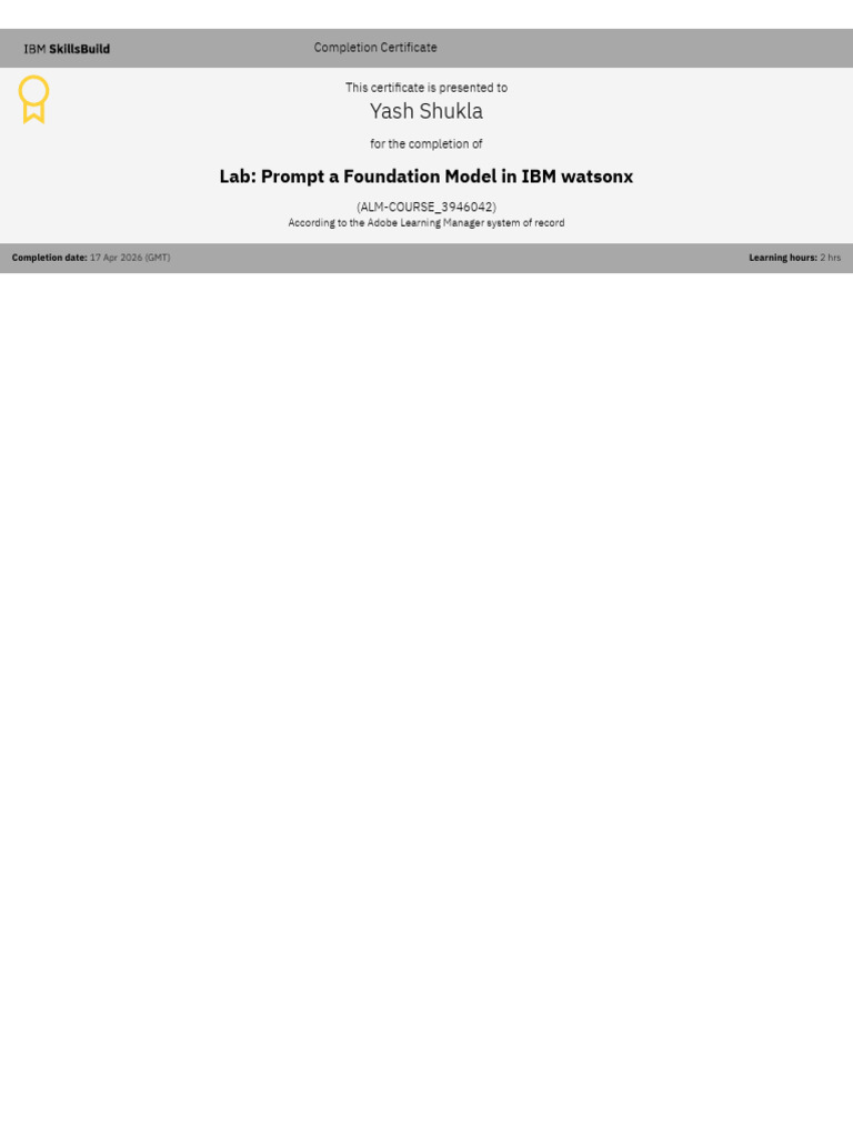 Yash Completion Certificate _ SkillsBuild (5) | PDF
