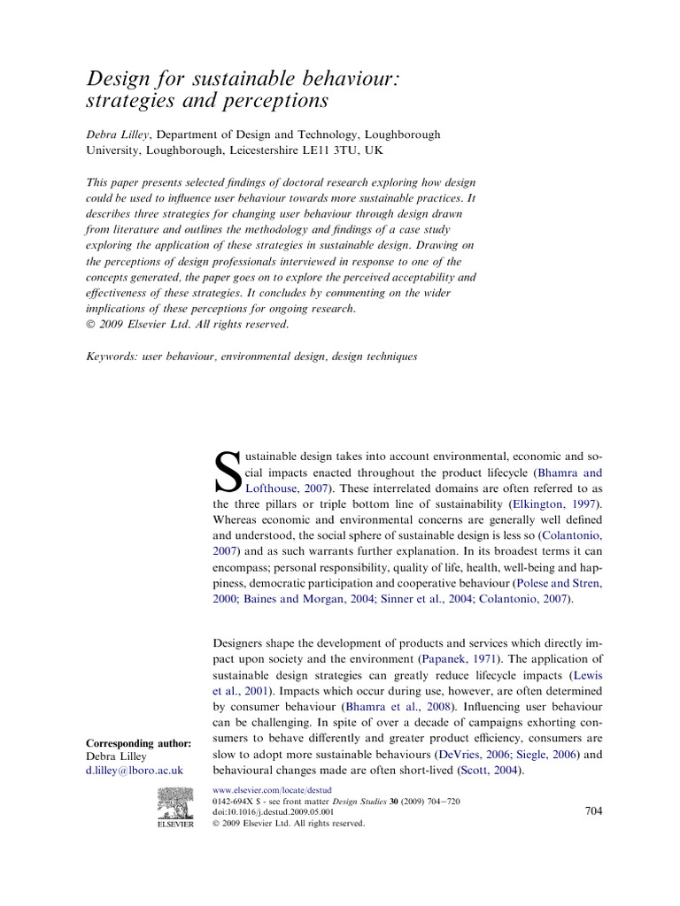 5.Design for Sustainable Behaviour_strategies and Perceptions | PDF ...