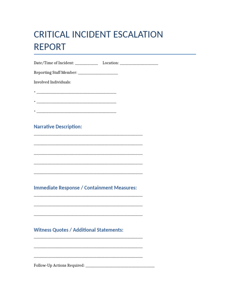 Incident Escalation Report Blackridge | PDF