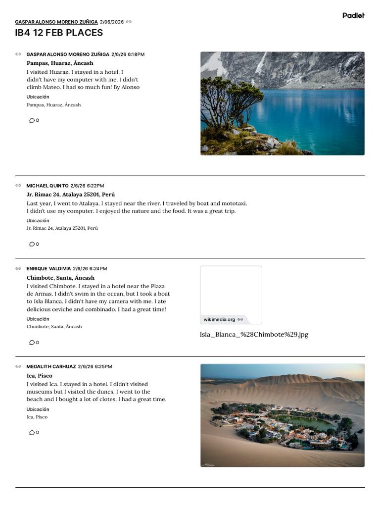 Padlet - IB4 12 FEB PLACES | PDF