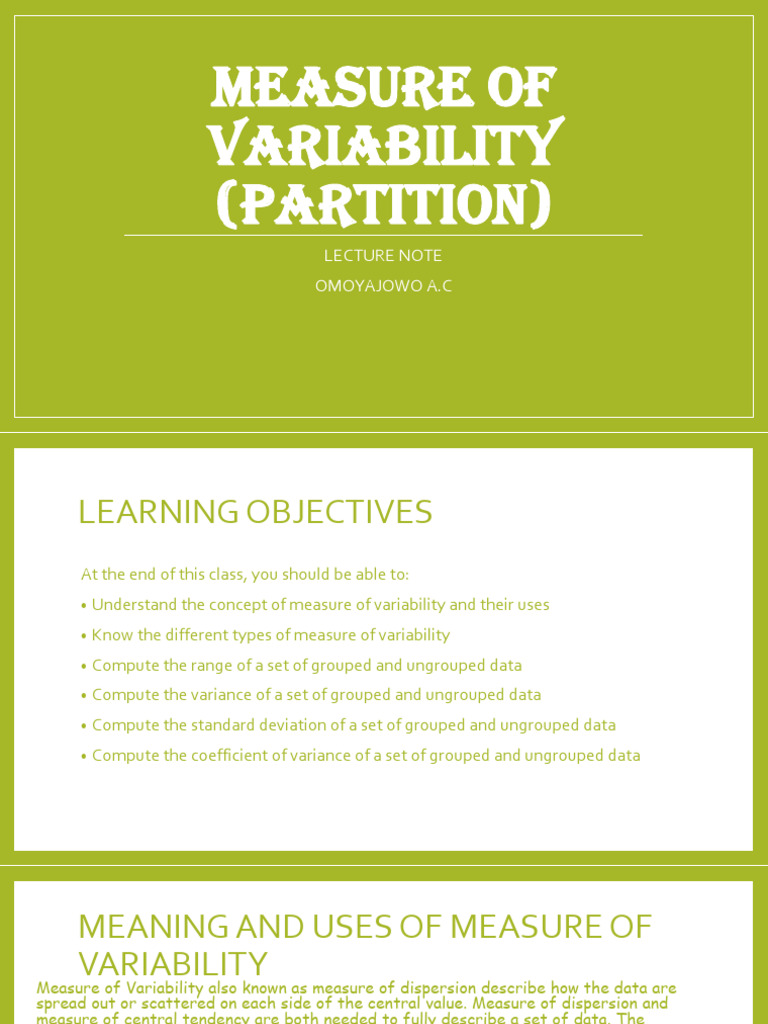 Measure of Variability PDF Now | PDF
