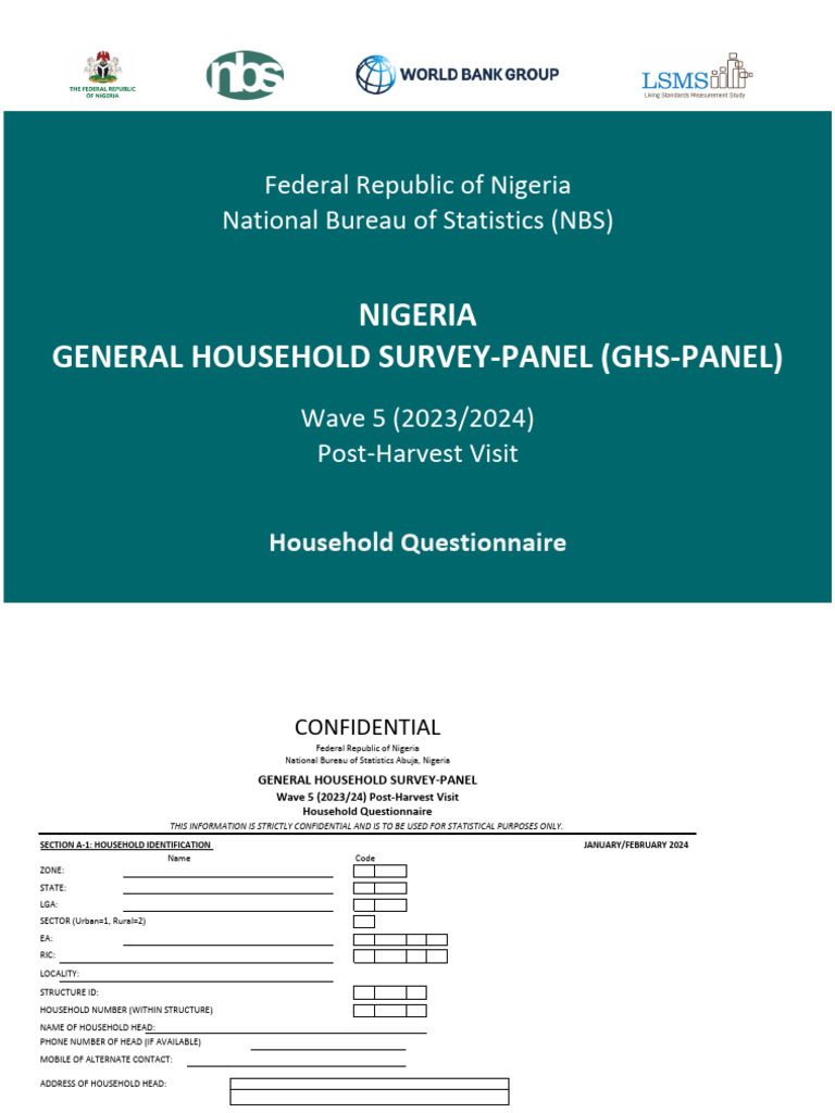 Ghs Panel w5 Ph Household Questionnaire | PDF | Schools | Social ...