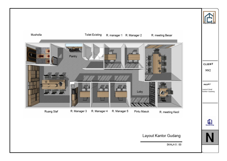 Layout Awal Ruang Kantor MKI Malatek Pergudangan G21 | PDF