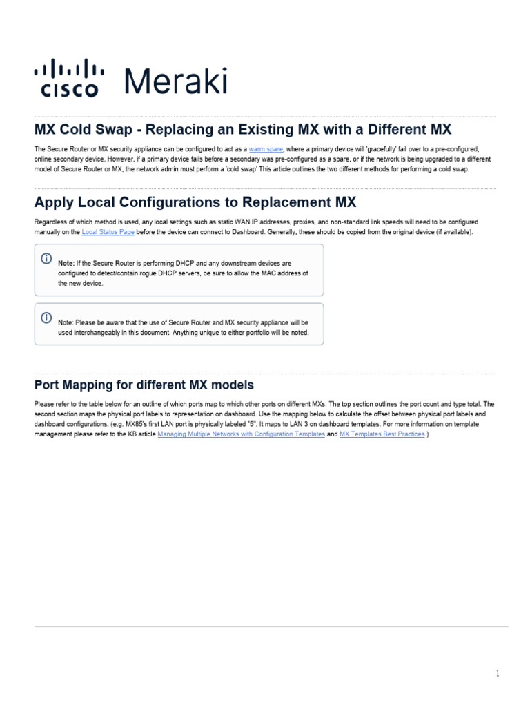 MX Cold Swap - Replacing An Existing MX With A Different MX | PDF ...