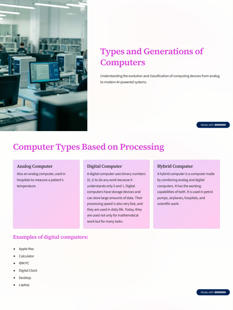 Types and Generations of Computers (1) | PDF | Integrated Circuit ...