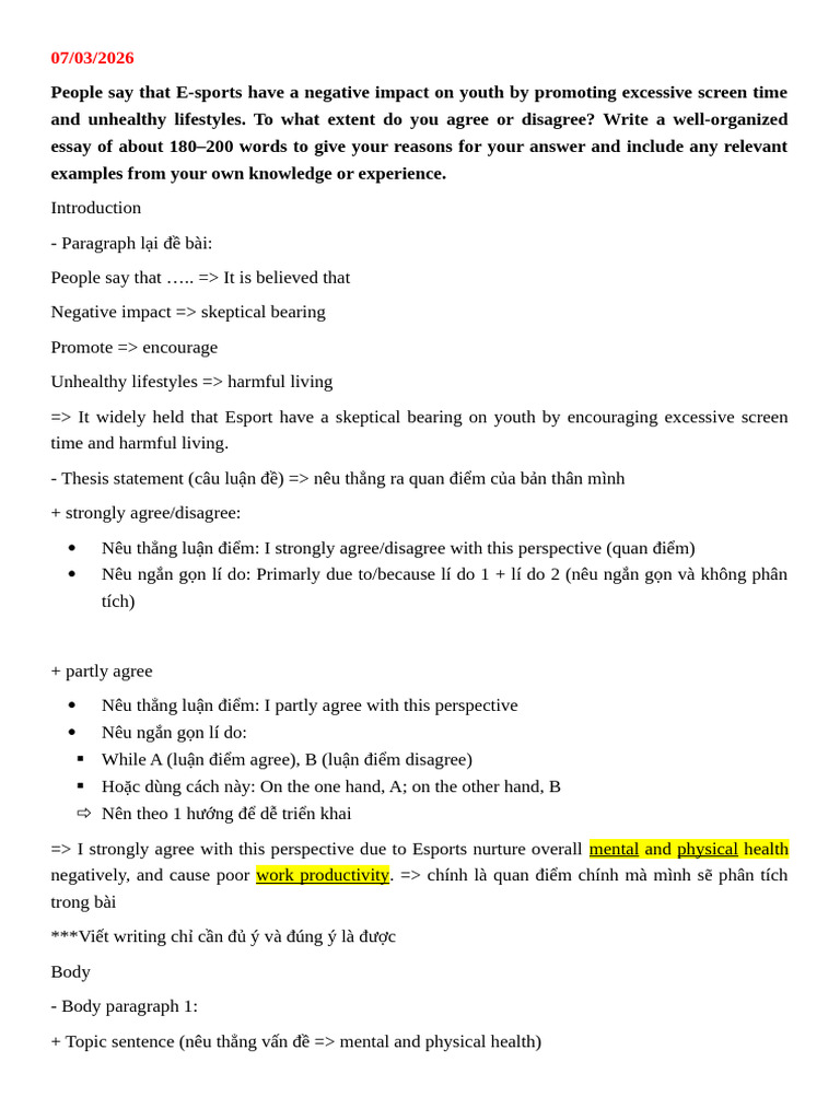 Writing Homework 3 (Outline) | PDF | Sports