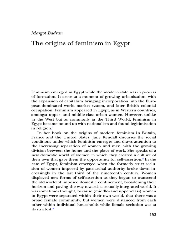 The Origins of Feminism in Egypt | PDF | Feminism | Gender Studies
