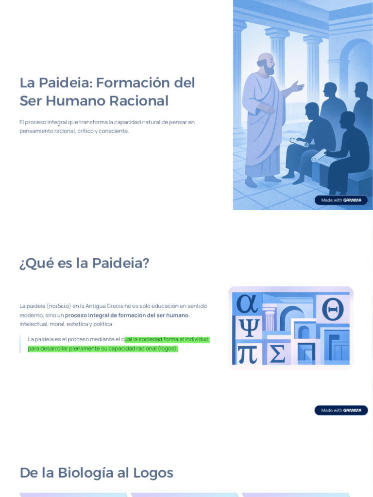 La Paideia Formacion Del Ser Humano Racional | PDF | Platón | Razón