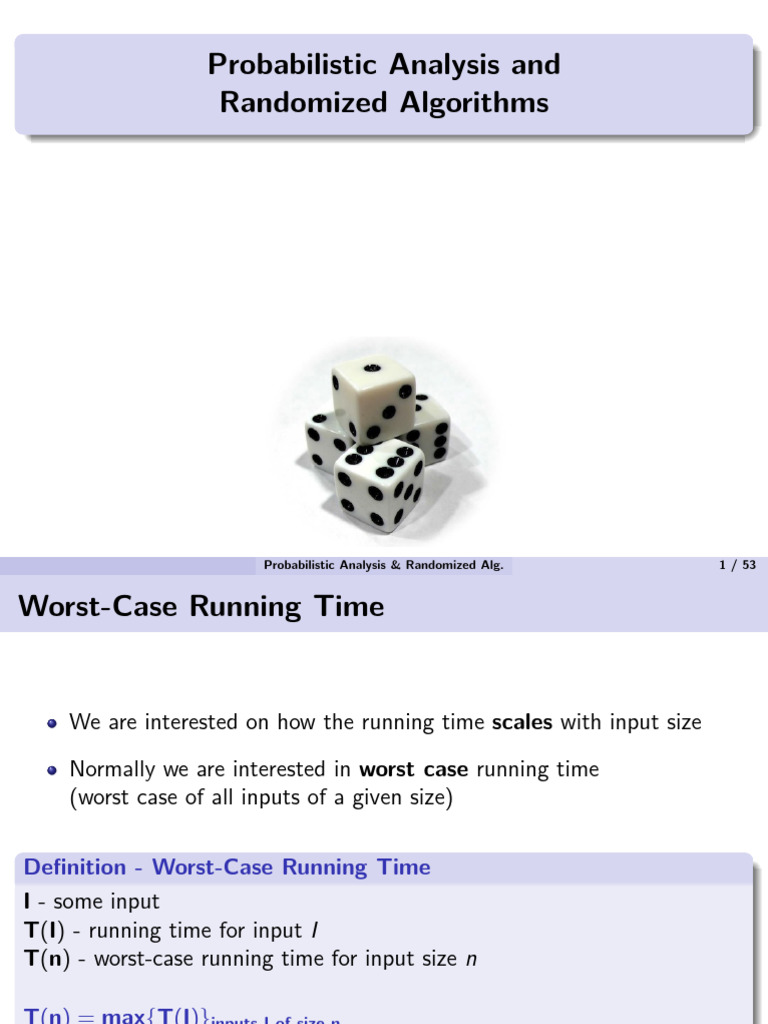 Probabilistic Analysis Randomized Algorithms | PDF | Probability Theory ...