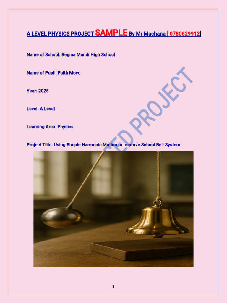 PHYSICS Sample Project A Level-1 | PDF | Pendulum | Clock