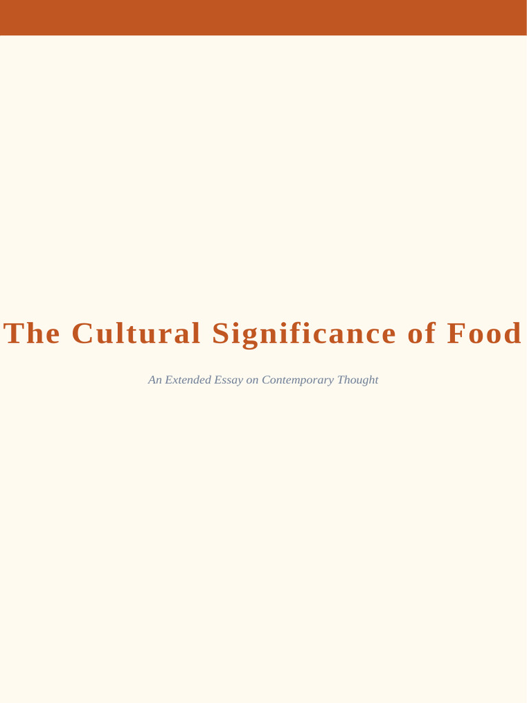 Cultural Significance of Food | PDF | Narrative | Thought