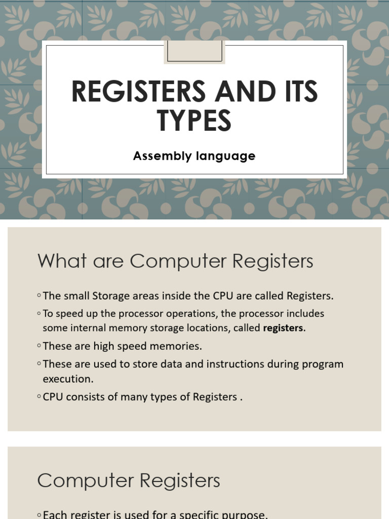 Registers and its types | PDF