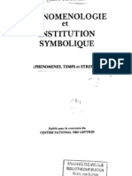 Phénoménologie Et Institution Symbolique