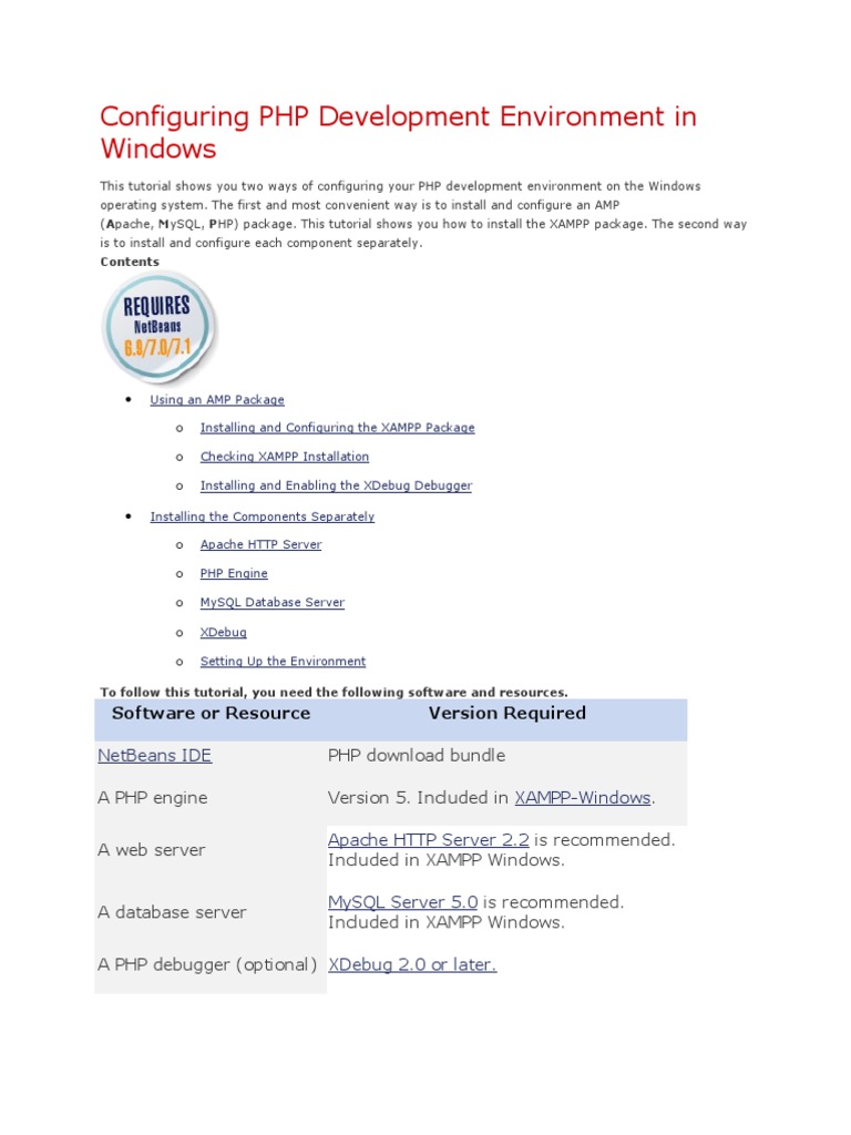 Configuring PHP Development Environment in Windows | PDF | Php | Apache ...