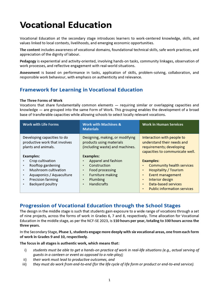 Vocational Education (Kaushal Vikas) | PDF | Educational Assessment ...