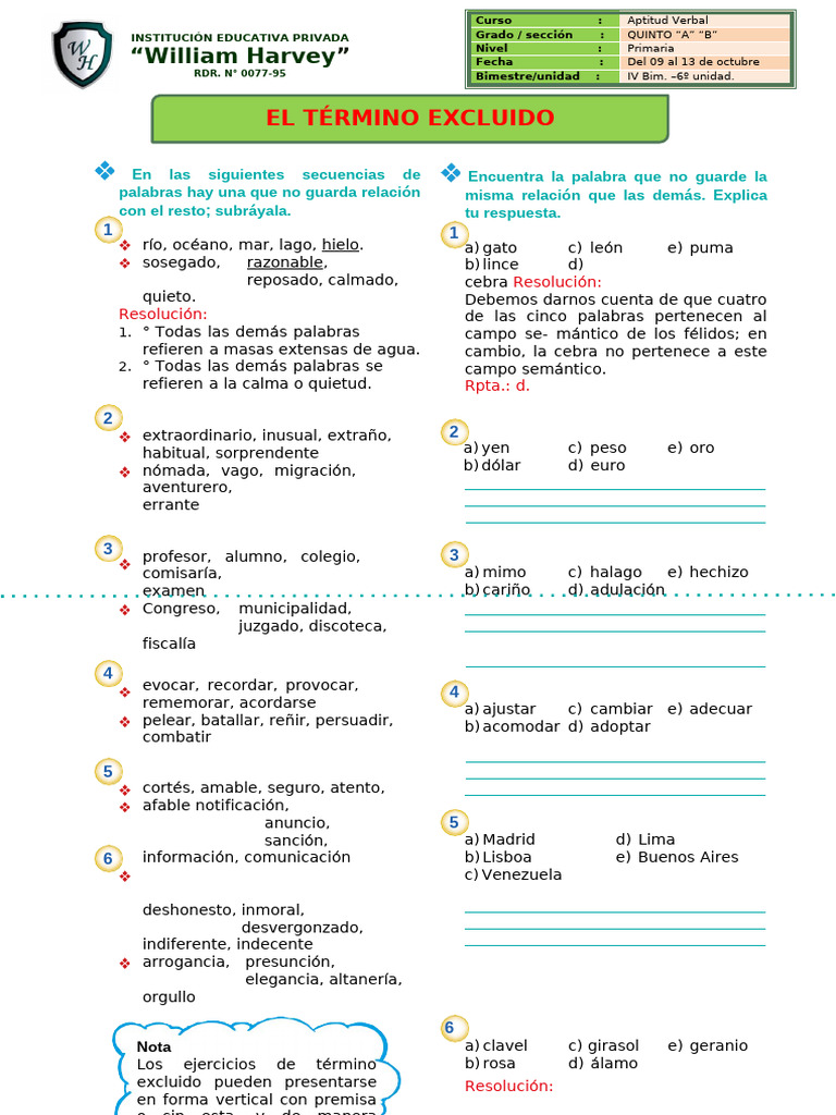 El Término Excluido PRACTICA | PDF