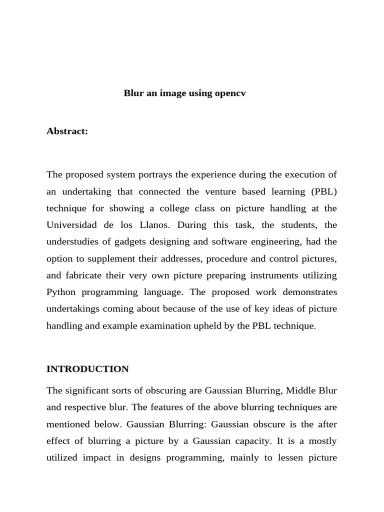 Blur an Image Using Opencv | PDF
