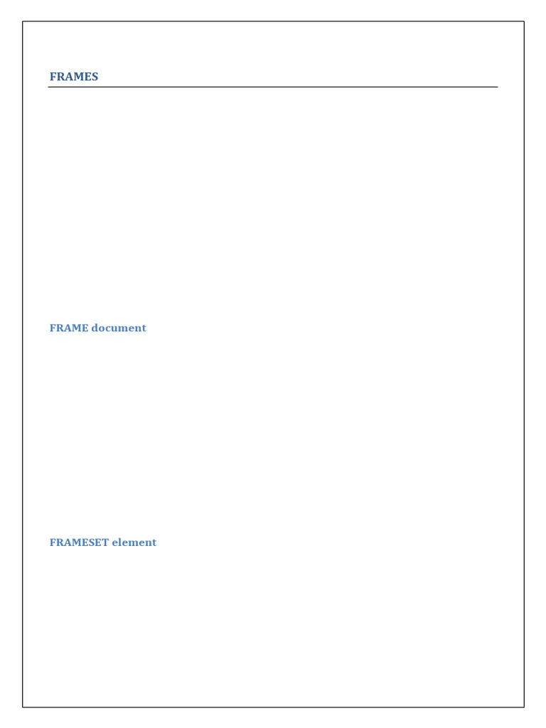 Frames | PDF | Html Element | Html