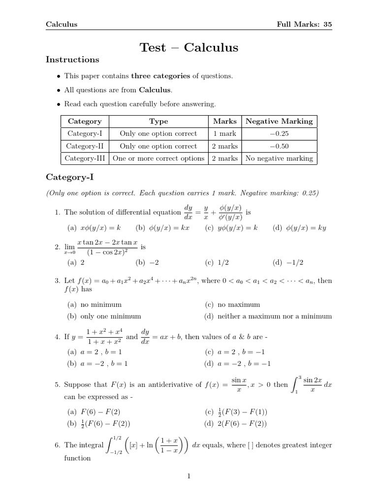 Calculus WBJEE | PDF | Mathematical Physics | Differential Geometry