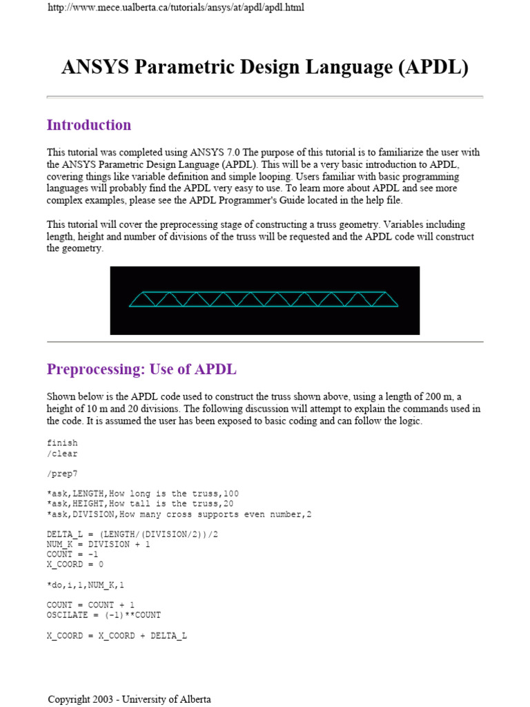 ANSYS Parametric Design Language (APDL) | PDF | Control Flow ...
