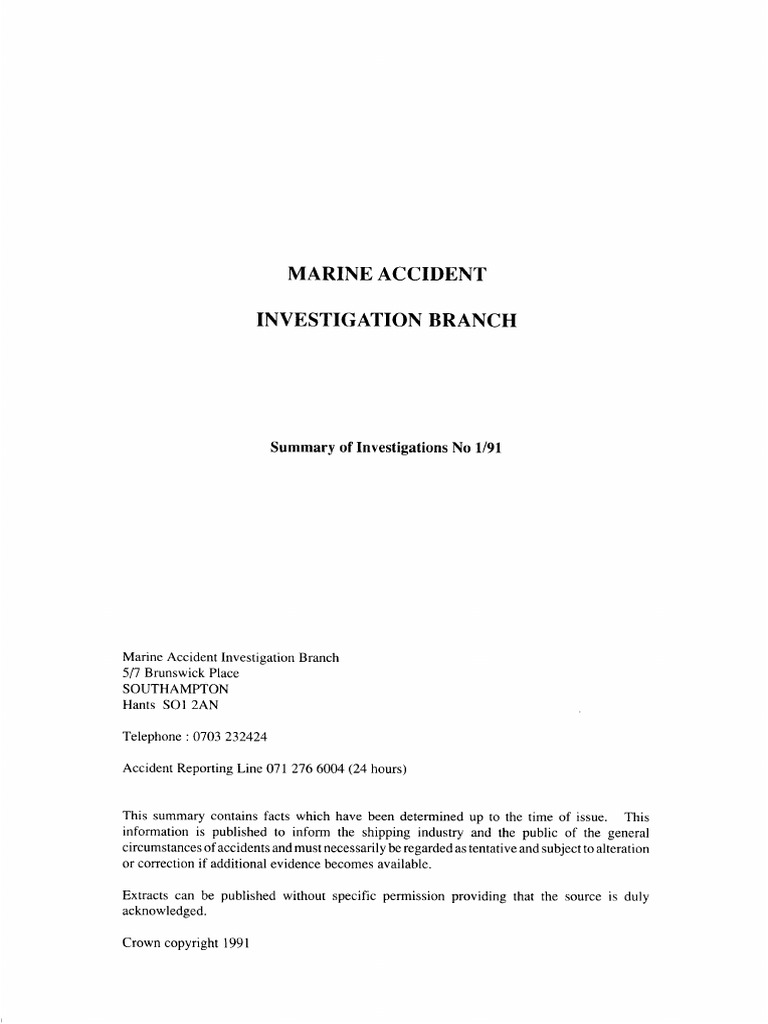 1991-SD1-MAIBSafetyDigest | PDF | Ships | Tugboat