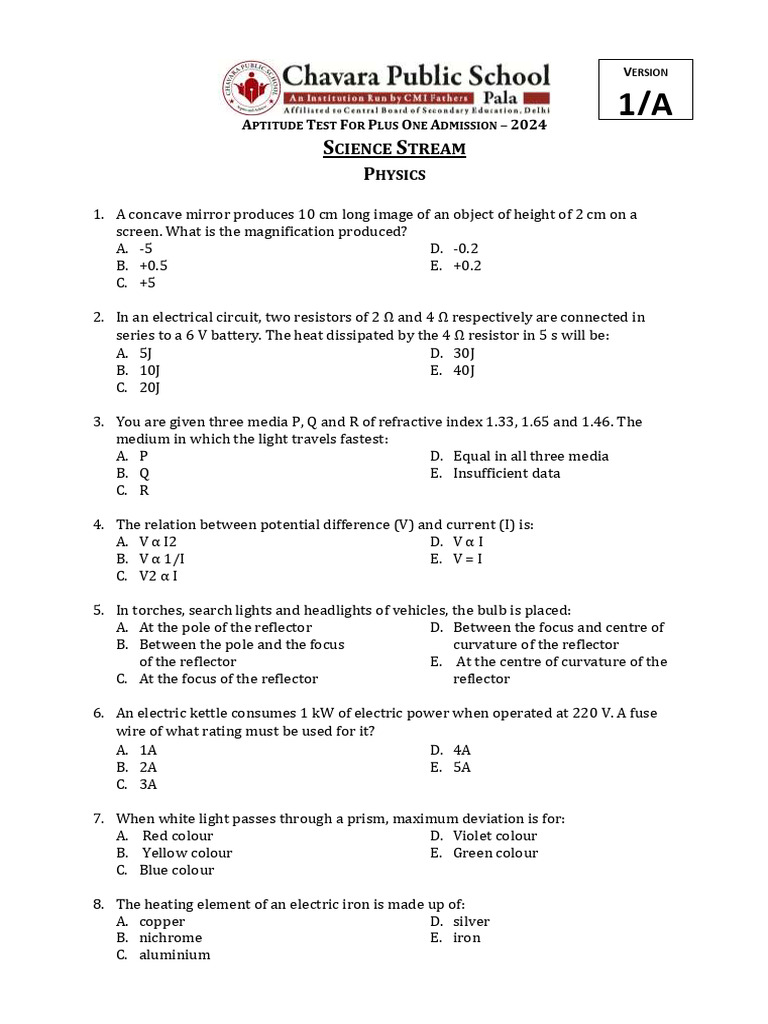PCMB Set1a | PDF | Precipitation (Chemistry) | Electrical Resistance ...