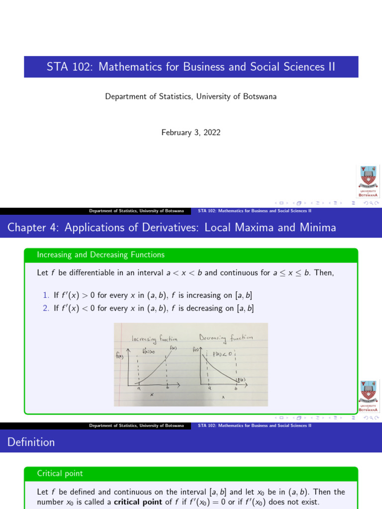 Chapter 4 Applications of Derivatives | PDF | Economics | Mathematical ...