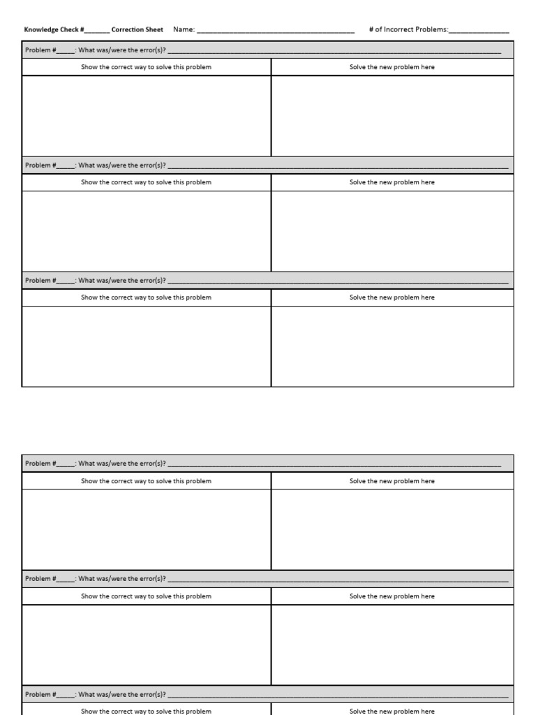 Knowledge Check Correction Sheet (Revised) .Docx - Google Docs-3 | PDF