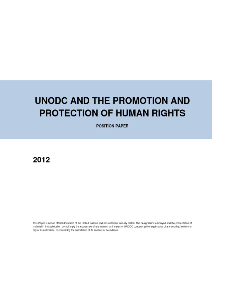 UNODC Human Rights Position Paper 2012 | PDF | Human Rights | Treaty