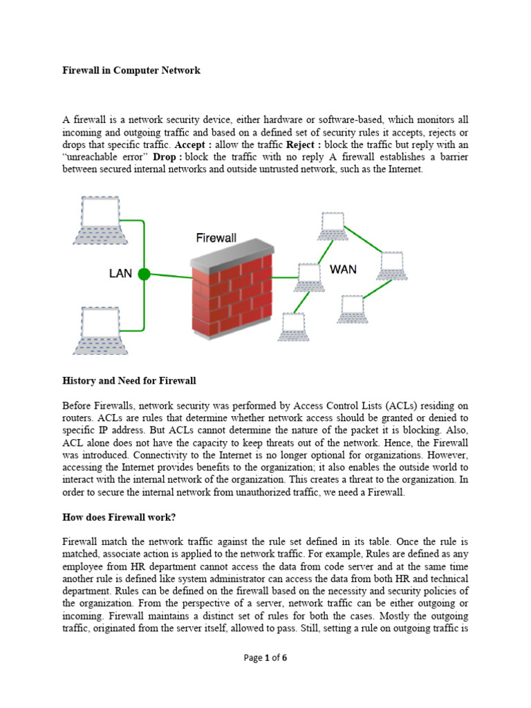 Firewall in Computer Network | PDF | Firewall (Computing) | Computer ...