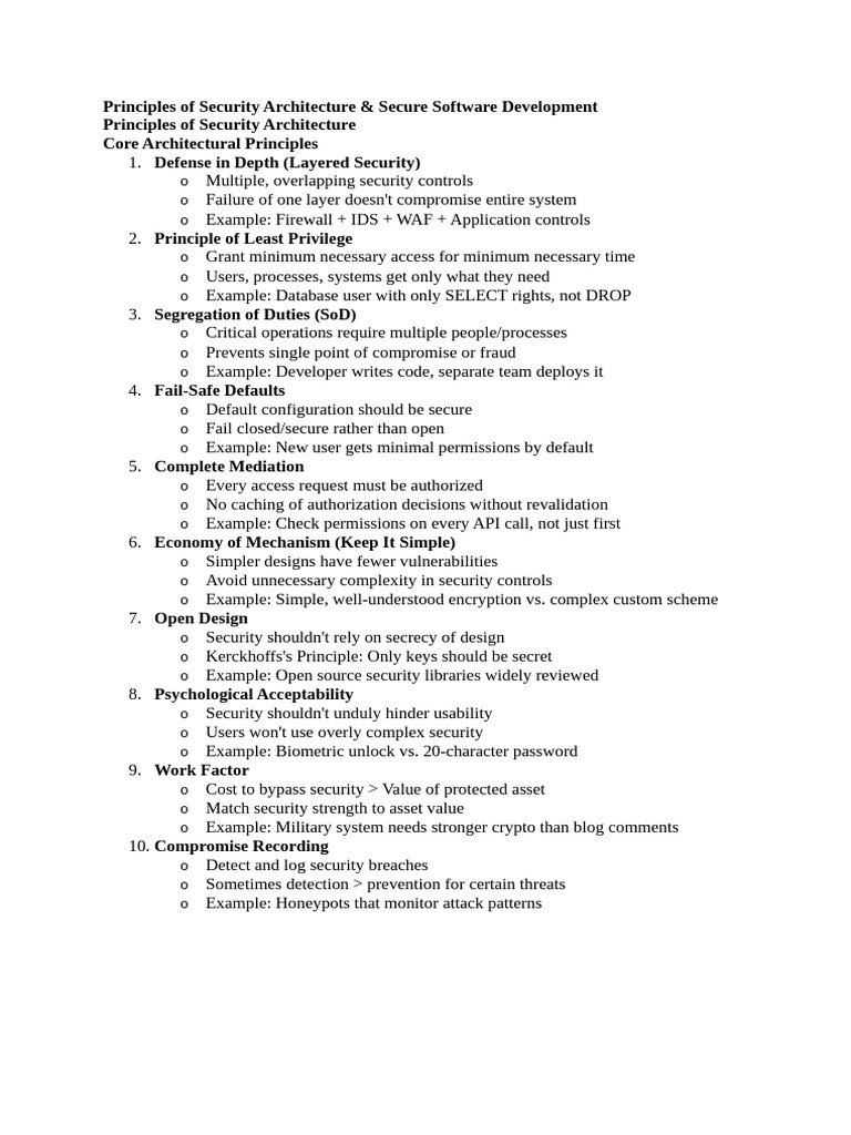 Principles of Security Architecture | PDF | Security | Computer Security