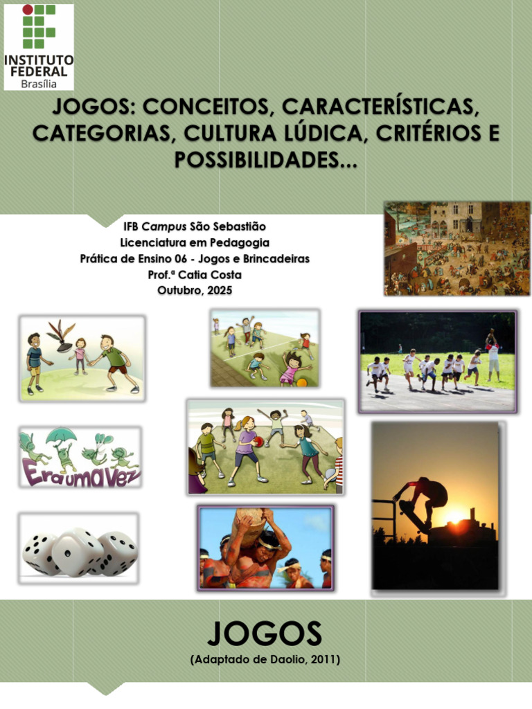 JOGOS Conc. Carac. Categ. Lúd. Crit. Possib. | PDF | Brincar | Recreação